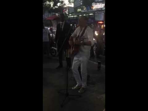 Chester Bennington of Linkin Park playing solo in the streets of Beijing 07032016