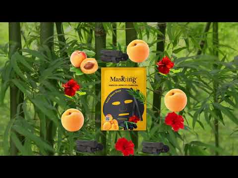 MasKing Diva Hibiscus, Apricot & Charcoal Facial Sheet Mask, 25 ml
