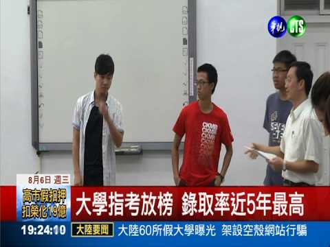 大學指考放榜 錄取率近5年最高