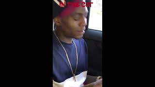 Soulja boy counting $100,000 in the car