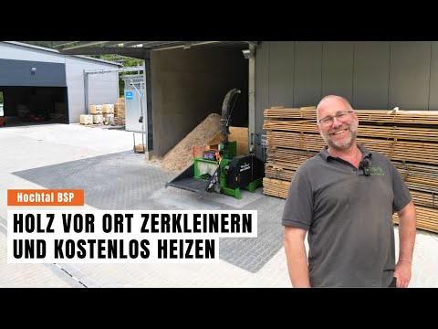 stationärer Holzhacker & Hackschnitzelheizung als Wärmekonzept bei BSP Hochtal