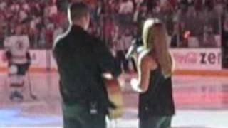 Tara Oram and Jon Steen Perform The National Anthems @ the ACC