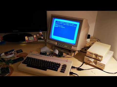 Commodore 64 with NeoRAM booting GeoDesk64/GEOS Megapatch64 v3.3 in about 10 seconds