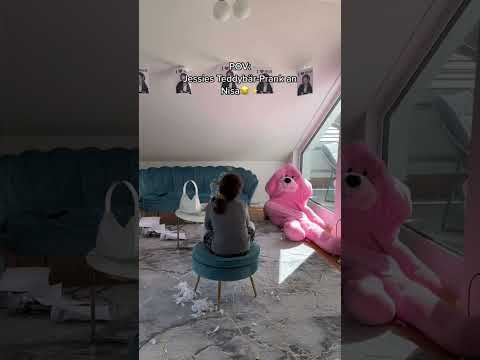 Nisa's reaction to teddy bear prank😂