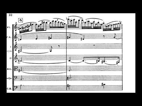 Arthur Honegger - Concerto da Camera for Flute, English Horn and Strings (1948) [Score-Video]
