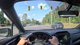 Escaping downtown for a drive in your WRX (binaural audio)