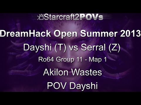 SC2 HotS - DreamHack Open 2013 - Dayshi vs Serral - Ro64 Group 11 - Map 1 - Akilon Wastes - Dayshi