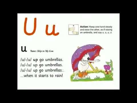 UK School Primary One Jolly Phonics Song Uu - Up go Umbrellas
