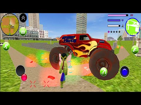 Green Monster Stickman Rope Hero Gangster Crime Simulator