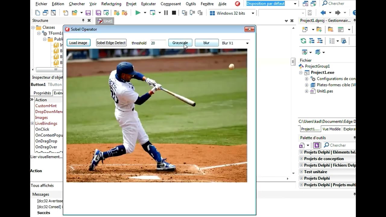 Edges Detection using Sobel Operator (Delphi)