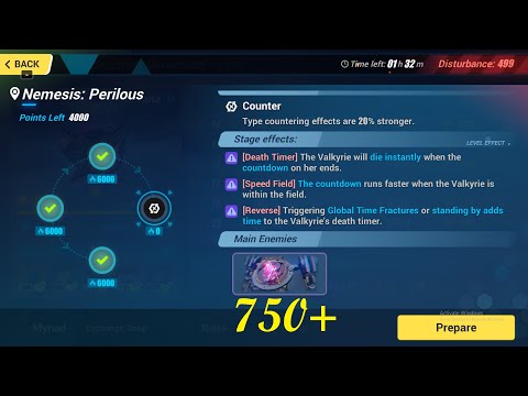 [Honkai Impact 3rd]Nirvana Abyss D499: 750+ (Counter Bonus) Husk-Nihilus LV-SS|SS1-HTR|SSS-GD