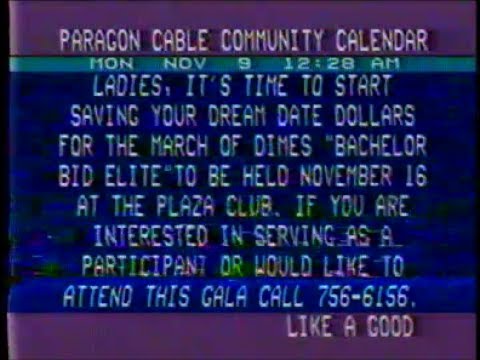 Flipping Through Cable Channels on 11/9/87