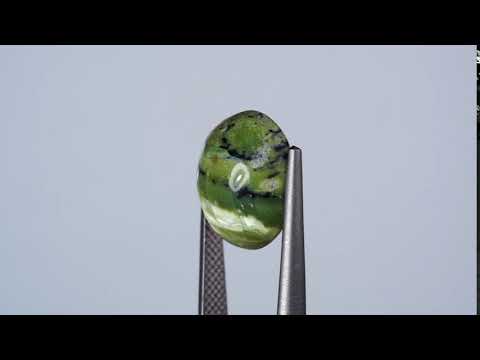Натуральный зеленый Опал овал 13.2x11.6мм 6.03ct видео