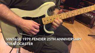 Video thumbnail for Vintage 1979 Fender 25th Anniversary Stratocaster Electric Guitar Porsche Silver by Morrell Music Company
