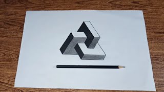 Cara menggambar 3d pola geometris mudah