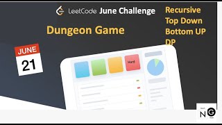 YouTube video 'dungeon game leetcode | dungeon game | leetcode 174 | recursive | top down dp | bottom up dp'