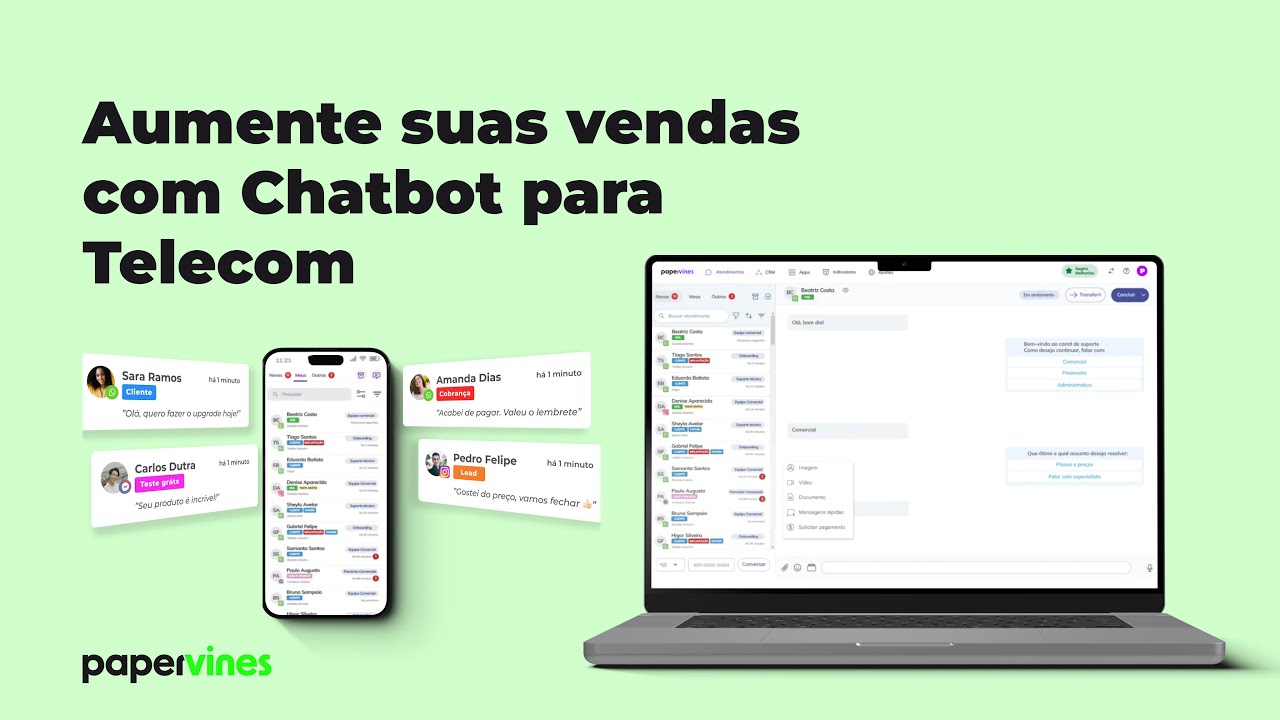 Chatbot Paper Vines - Plataforma de Atendimento Automatizada e Personalizada para Telecons