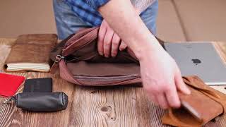 Містка чоловіча сумка з текстилю 21262 Vintage коричнева