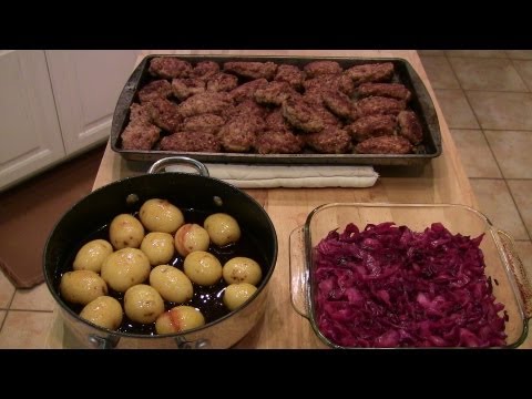 Frikadeller - Danish Meat Balls w/Red Cabbage and Caramel Potato