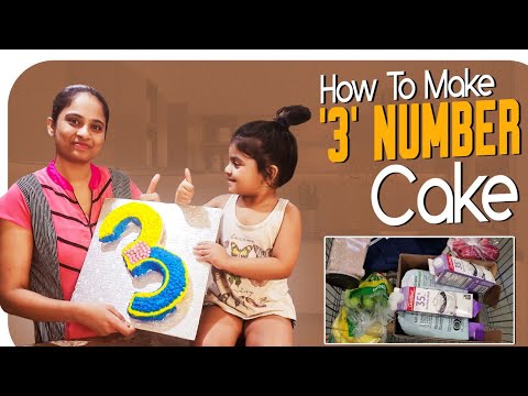 #Vlog| How to make '3' number cake easily at home| Round Cake To Number Cake | SasikalaTV