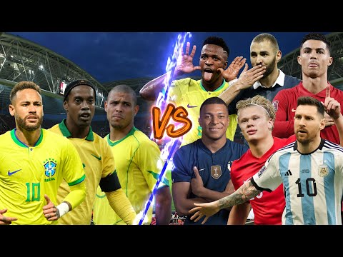 Neymar & Ronaldo & Ronaldinho 🆚 (2024 New Legends Messi, Mbappe, Haaland, Salah, Benzema, Vini)💪⚽🔥