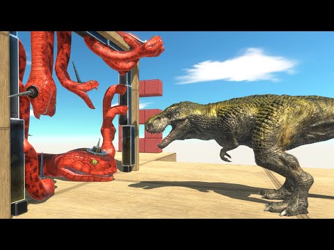 [ Snake With Piecer Challenge ] Carnivore Dinosaurs VS Herbivore Dinosaurs - ARBS