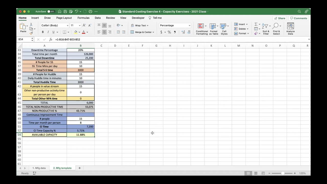 Solving the Standard Costing Problem Session #4