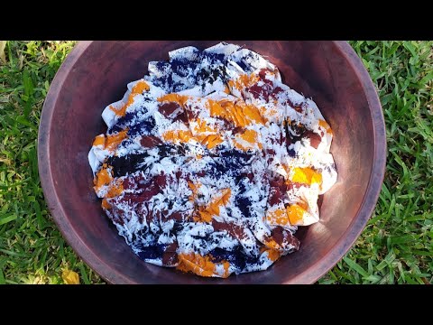 Step by step tie dye tutorial : Experimenting VAT dyes + Hot water irrigation technique.
