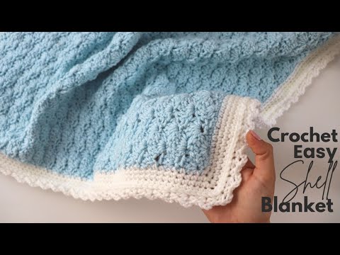 Crochet Easy Shell Stitch Blanket / Beginner Friendly Tutorial