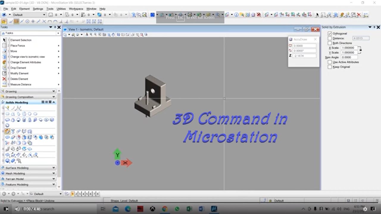 3D Command in Microstation