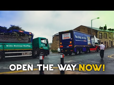 UNBELIEVABLE UK LORRY DRIVERS | Maneuver fail, Truck stuck in narrow street, Hit the bridge! #6