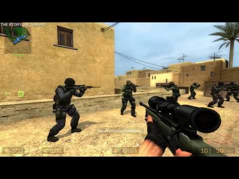 Counter Strike : Source - de dust - Gameplay "CT Forces" (with bots) No Commentary