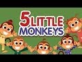 Five Little Monkeys Jumping On The Bed Nursery Rhymes Song With Lyrics Cartoon Kids Songs