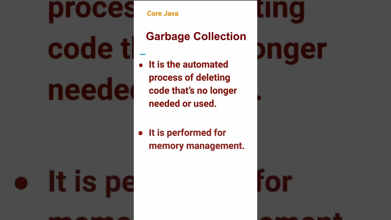 Garbage Collection (41) #corejava
