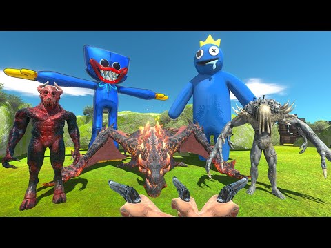What happened with Huggy Wuggy and BLUE (Rainbow Friends) - Animal Revolt Battle Simulator