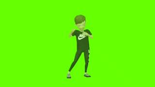 Animated Cartoon girl dancing Green screen - Chrom