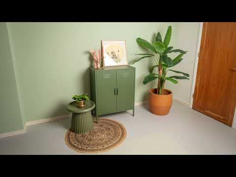 MaximaVida metalen lockerkast Finn 80 x 40 x 102 cm zacht oranje - 2 schappen