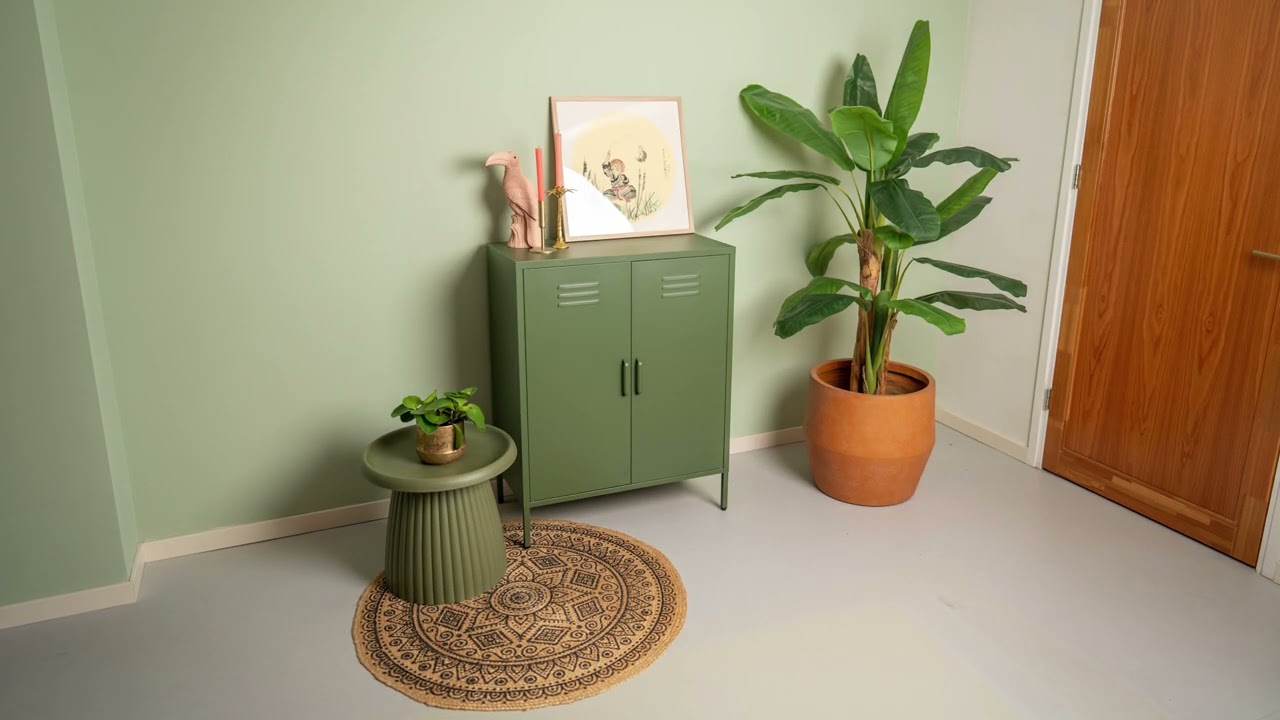 MaximaVida metalen lockerkast Finn 80 x 40 x 102 cm zacht oranje - 2 schappen