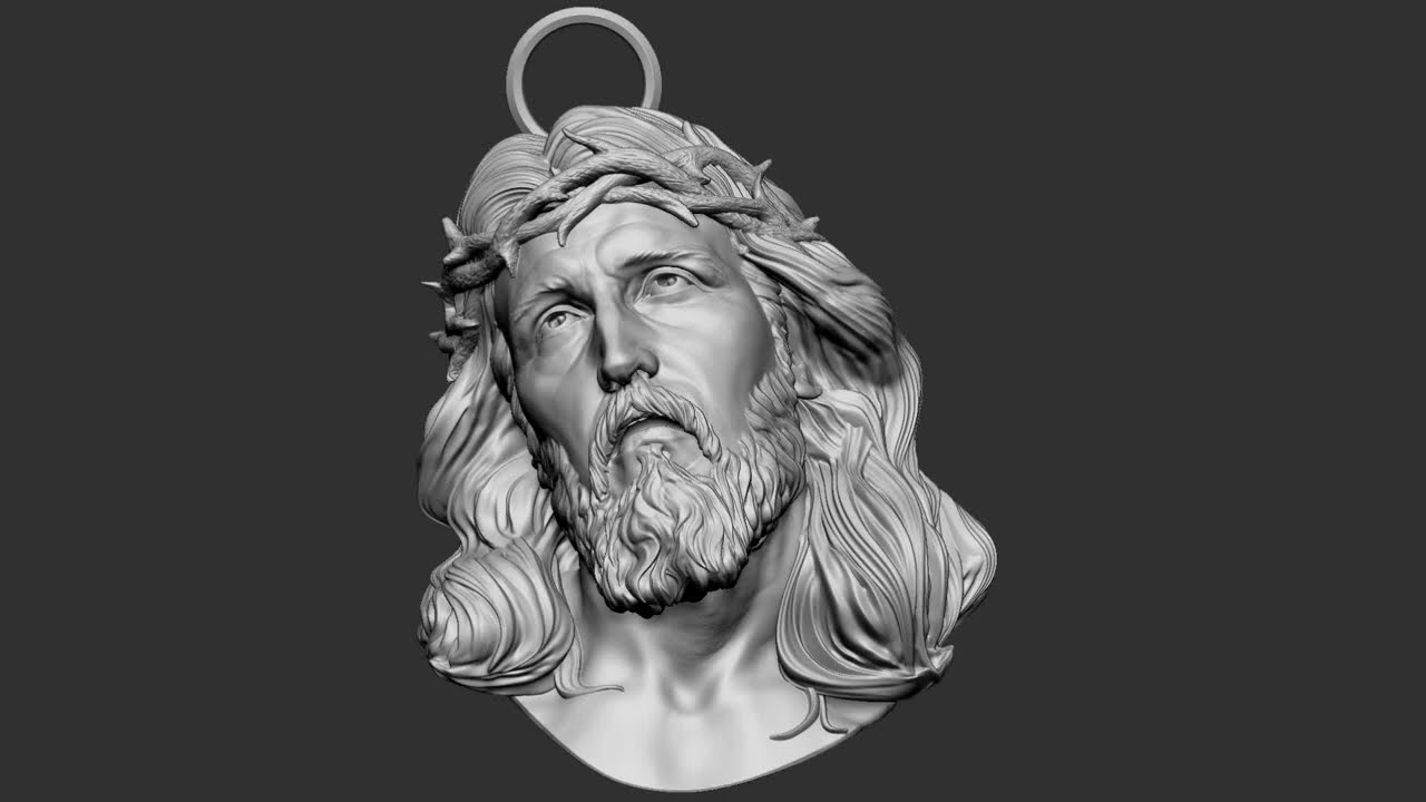 Jesus Head 01 3D Print Model