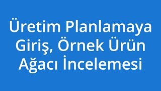 Üretim Planlamaya Giriş, Örnek Ürün Ağacı İncelemesi