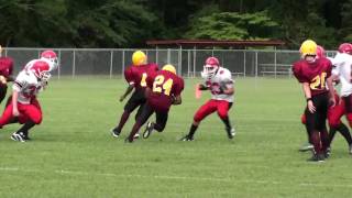 preview picture of video 'RB Rodderic Newton #24-hard hit-Beulaville @ Charity Middle School football 9/23/09  in HD'