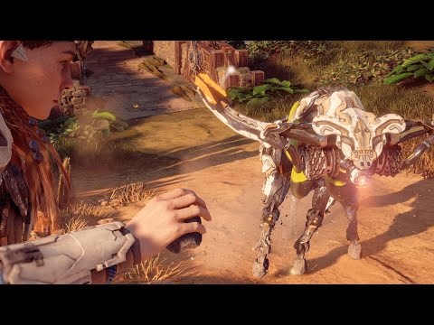 Horizon Zero Dawn gameplay - KILLING A MACHINE With A ROCK (Horizon Zero Dawn tips and tricks) Video