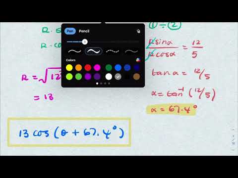 Trig - Express in form R cos(theta + alpha)