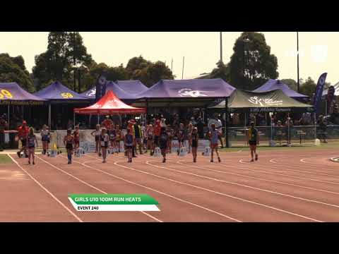Girls U10 100m Heat 2 - 2019 State Track and Field Championships // LAVicTV