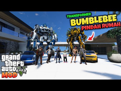 JUNIOR BUMBLEBEE DAN SQUAD FREE FIRE PINDAH RUMAH - GTA 5 MOD TRANSFORMER