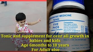 Watch video Five phos. Homeopathic Health supplements and tonic for growth, development of growing baby and kid Now Five phos. Homeopathic Health supplements and tonic for growth, development of growing baby and kid