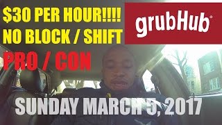 GrubHub - Working without a Block/Shift PRO/CON