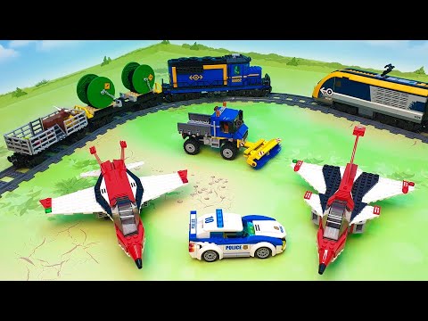 Полицейская машина Поезд Самолет Самосвал - новые игрушечные видео.