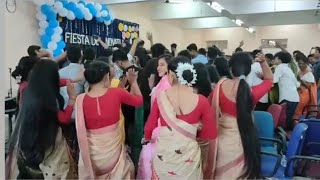 Long hair girls dance on Freshers party