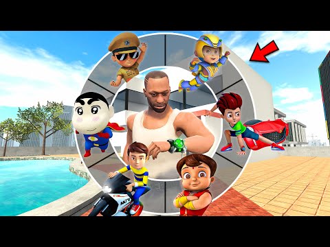Franklin Try New Cartoon Watch Mode in Indian Bike Driving 3D!